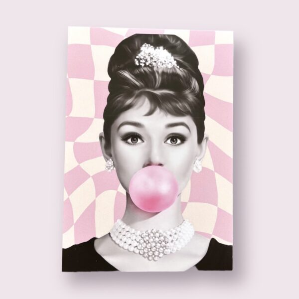 Poster Audrey Hepburn bubblegum checkered