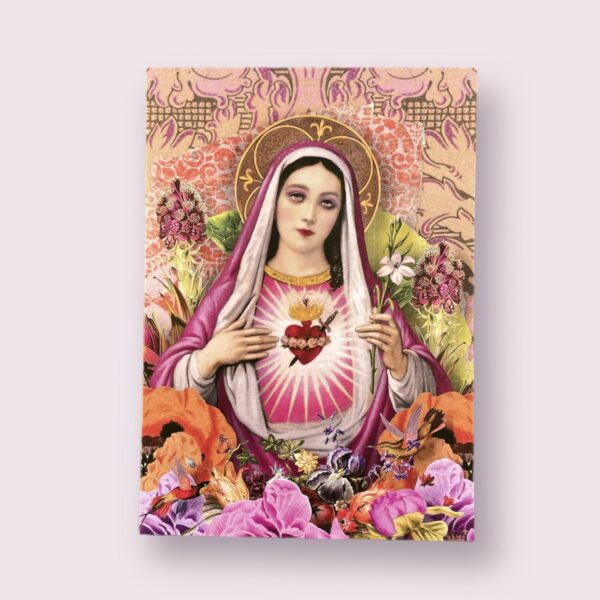 Ansichtkaart Maria Holy heart flower